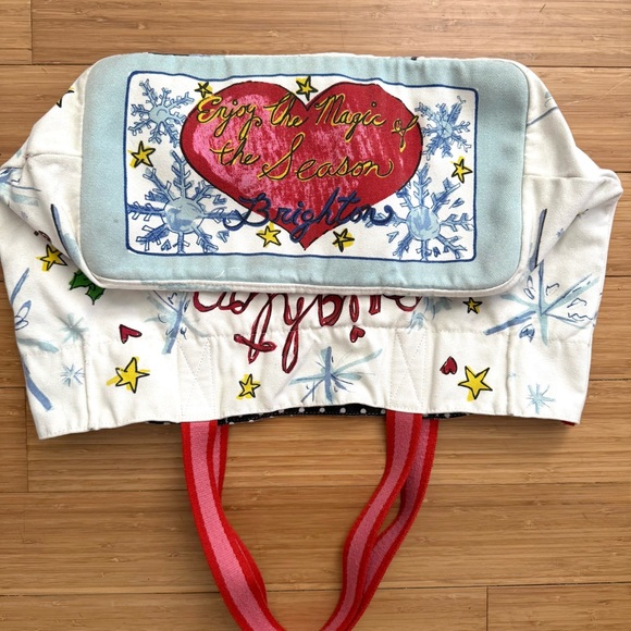 Brighton Snow Day Large Tote Snowman 100% Cotton Canvas “Happy Holidays” - Picture 3 of 7